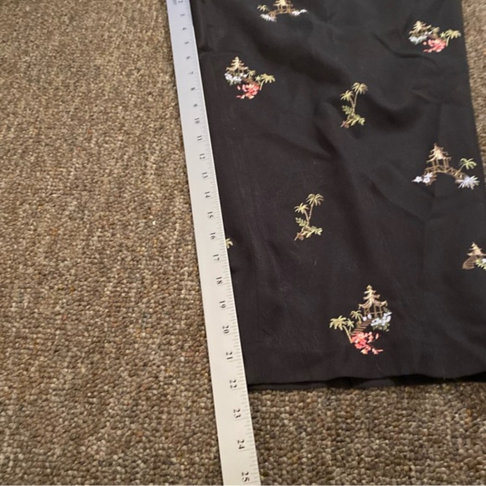 Talbots Black Floral Embroidered Pants - Picture 9 of 11